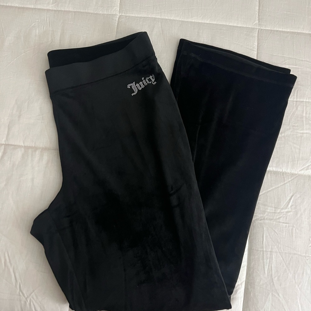 Juicy Couture Black Velvet straight pants